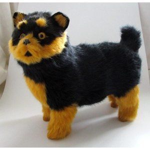 Lifelike Realistic Furry Black/Brown Cat/Kitten Figurine Standing Plush - Décor